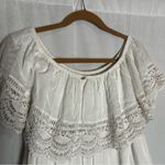 PilyQ NWOT White Off Shoulder Lace Ruffle Trim Mini Dress Coverup Size Med/Lrg Photo 3