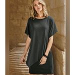 Peruvian Connection Kenmare Dress Charcoal Gray Size Small Cotton Wool Blend Photo 3