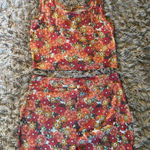 Colsie Orange Floral Sleepwear / Lounge Short and Top Set medium Photo 0