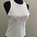 True Religion  White and Pink Logo Tank Photo 1