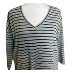 J. Jill Sea Foam Green and Black Stripe Pima Cotton Shift Dress Size Medium Photo 1