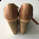 Joie NEW  Brown‎ Leather Oakley Wood Heel Peep Toe Wedge Sandals Ankle St… Photo 4