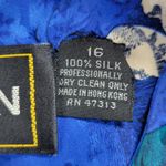 Vintage‎ St Gillian Womens Dress Size 16 Blue Floral Printed Silk Long Sleeve Photo 2