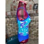 Christina one piece swimsuit Vintage floral blue purple Size 10 Photo 8