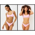 frankie's bikinis ๐๐ Anna Ribbed Top (M) + Shea Ribbed Bottom (S) Love Pink NWT Photo 1