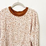 Lou & grey [] Flower Cozy Cotton Terry Sweatshirt Long Sleeve Crew Neck Sz Medium Photo 3