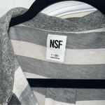 NSF Striped Lightweight Henley Long Sleeve Shirt Gray Size M Photo 2