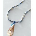 Free People Ariana Ost The Era Strand Necklace Navy Shell Pendant Bohemian Beach Photo 8