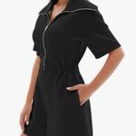 Amazon Anrabess Black Half Zip Short Sleeve Romper Photo 2