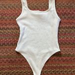 American Eagle WHITE RIBBED TANK BODYSUIT ONE PIECE Photo 0