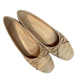 Schutz Arissa Women's Leather & Raffia Slip On Square Toe Ballet Flats Sz 9 NWB Photo 2