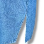 Vintage 90s Embroidered Chambray Denim Shirt Oversized Short Sleeve Heart Floral Blue Photo 2