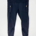 Lululemon  Inspire Tight Black Rare Gold Zipper Hardware Discontinued Crop Photo 0