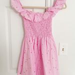 Dolls Kill Cottagecore Princess Pink Off Shoulder Eyelet Lace Pink Mini Dress Photo 0