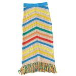 Mother Candy Stripe Cinch Tank Halter Top Fringe Midi Skirt Set size S NEW Tags Blue Photo 10