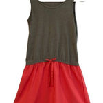 Max Women’s Tank Pink Gray Elastic Waist Dress Small Photo 0