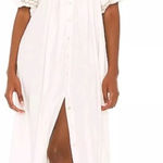 Free People NWT Ivory Samantha Embroidered Maxi Cotton Shirt-Dress Photo 0