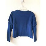 Lucky Brand  Balloon Peasant Long Sleeve Blouse Sweatshirt Navy Blue Size Medium Photo 1
