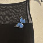 Y2K Finesse Black Dress with Blue Butterfly Accents Size M Photo 3