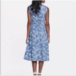 Draper James  Miranda Blue White Wrap Dress Floral Flower Denim Chambray Size 4 Photo 1