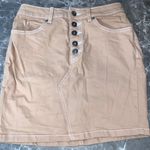 H&M only worn once tan button fly skirt Photo 1