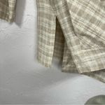 Vintage Beige Linen Blend Plaid Lagenlook Cardigan Jacket Womens 14P Oversized White Photo 10