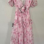 Lulus NWT Lulu’s Ideal Poise Blush Floral Chiffon Backless Tie-Front Midi Dress Photo 6