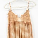ZARA NWT  Womens Boho Vacation Embroidered Knit Tie Dye Maxi Dress‎ Size S Beige Photo 4