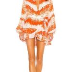 Rococo Sand Ilios Dress Tie Dye Long Sleeve Orange Photo 1