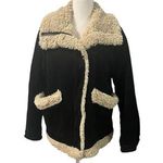 Topshop Corduroy Sherpa Faux Fur Lined High Neck Full Zip Metal Snap Jacket 4 Photo 0