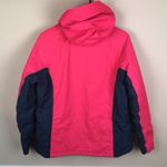 Lands' End Lands’ End Women’s Waterproof Hot Pink Gray Hooded Zip-Up Jacket Photo 7