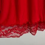 Red Lace Trim V Neck Lingerie Nightgown-Size Medium Photo 4