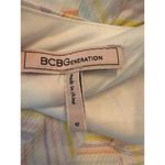 BCBG Women's Chevron Cowl Neck Slip Midi Dress Size 12 Multicolor White Photo 5