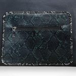 Large Black Vegan Leather Laptop Tote Bag With Detachable Shoulder Strap | EUC Photo 2