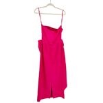 VICTOR COSTA Fuchsia Pink Bow Strapless Gown Liquid Satin 80s Size XS Photo 4