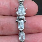 Sterling Silver Vintage FAS 925 Stamped CZ Cubic Zirconia Tennis Bracelet Photo 13