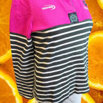 Lansdowne Ireland Rugby Polo Shirt Womens XS Pink Green Striped Shamrock Photo 0