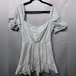 Stylestalker  Kelly Mini Dress Blue and White Cotton Puff Sleeves Medium Photo 4