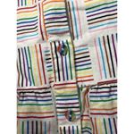 Linen rainbow pride button down tiered ruffle sleeveless short dress Small Photo 6