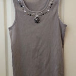 Ny Collection FINAL MARKDOWN  embellished ribbed tank xl Photo 0