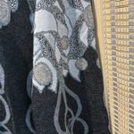 Top Notch 1980s Tunic Length Gray Floral Geometric Print Cowl Neck Sweater 1X Black Photo 9