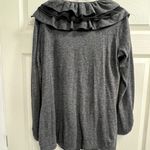 Cecico  Gray Lined Ruffled Sweater with Pockets - Size Large - GUC. Some pilling. Photo 1