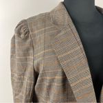 Free People  Rianne Plaid Single Button Blazer puff sleeve Size Large Photo 2
