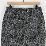 Kate Spade Pants Women 10 Black White Cotton Floral Tapered Leg Preppy High Rise Photo 7