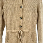 ZARA Sweater Knit Ribbed Hooded Romper One Piece Beige Tan Size Small Photo 4