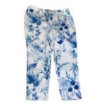 Chico's 16 Denim Jeans Plus Girlfriend Ankle 3 Pants Boho Palm Resort White blue Photo 6