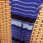 Ava & Viv  Blue And Black Stripe Short Sleeve Maxi Dress Size 1X Photo 1