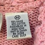 Vintage 90s Embroidered Floral Sweater Pink Scalloped Neck Cottage Flower Knit Size M Photo 10