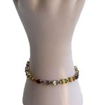 Vintage ADI Sterling Silver Thailand Multi Gemstone Link Bracelet 7” Gold Photo 12