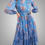 Current Air  Betsy Floral Midi Dress Blue Size S Photo 0